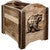 Denver Magazine Rack with Engraved Bear - Stained & Lacquered