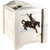 Denver Magazine Rack with Engraved Bronc - Lacquered