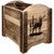 Denver Magazine Rack with Engraved Elk - Stained & Lacquered