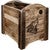 Denver Magazine Rack with Engraved Wolf - Stained & Lacquered
