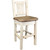 Denver Barstool with Back & Buckskin Seat - Lacquered