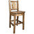 Denver Counter Height Barstool with Engraved Elk Back - Stained & Lacquered