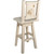Denver Swivel Barstool with Engraved Wolf Back - Lacquered
