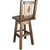Denver Swivel Barstool with Engraved Pine Tree Back - Stained & Lacquered