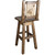Denver Counter Height Swivel Barstool with Engraved Wolf Back - Stained & Lacquered