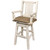 Denver Swivel Captain's Barstool with Buckskin Seat - Lacquered