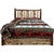 Denver Platform Bed with Storage & Engraved Wolves - Twin