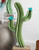 Blooming Cactus Green Metal Sculpture - Large