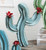 Blooming Cactus Blue Metal Sculpture - Medium - OVERSTOCK