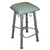 Coronado Silver Iron Barstool - Ash Turquoise Leather