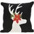 Floral Reindeer Accent Pillow