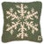 Green Snow Flurry Hooked Wood Pillow - OUT OF STOCK UNTIL 09/03/2025