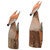 Carved Fox Statuaries - Set of 2