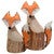 Carved Fox Statuaries - Set of 2