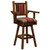 Barnwood Swivel Upholstered Counter Stool with Back and Arms - 24 Inch