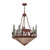 Moose with Green Pines Inverted Pendant Light