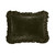 Green Velvet Ruffled Oblong Pillow