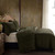 Green Velvet Duvet Cover Set - Super Queen