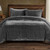 Azure Gray Velvet Duvet Cover Set - Super Queen