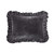 Azure Gray Velvet Ruffled Oblong Pillow