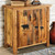 Barnwood 2 Door Cabinet with Bear Carving