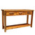 Barnwood 3 Drawer Sofa Table with Shelf with Tree Carving