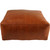 Billings Light Cognac Leather Pouf