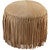 Cheyenne Fringed Leather Pouf - Khaki - OUT OF STOCK UNTIL 09/03/2025