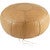 Boseman Tan Leather Pouf with Handbraiding