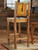 Barnwood Barstool with Carved Tree - Bar Height