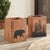 Bear Shadow Wood Waste Basket