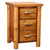 Barnwood Round Leg 3 Drawer Nightstand
