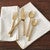 Square Handled Golden Salad Forks - Set of 4