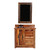 Barnwood Vanity with Carved Tree Design with Mirror - 36 Inch