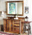Barnwood Vanity with Carved Tree Design with Mirror - 48 Inch