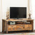 Barnwood with Carved Trees TV Stand
