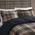 Brown Plaid Sherpa Comforter Set - Full/Queen