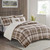 Tan Plaid Sherpa Comforter Set - King