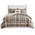 Tan Plaid Sherpa Comforter Set - Full/Queen
