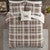 Tan Plaid Sherpa Comforter Set - Full/Queen