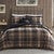 Brown Plaid Sherpa Comforter Set - King