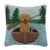 Canoeing Dog Hooked Pillow