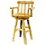 Log Counterstool with Arms - 24 Inch