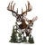 Forest Deer Silhouette Metal Wall Art