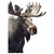 Majestic Moose Peeking Tree Metal Art