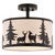 Wildlife Scene Silhouette Flush Mount Light