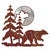 Bear and Moon Metal Wall Hanging