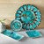 Turquoise Skyline Square Canape Plate