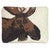 Moose Portrait Hooked Wool Footstool