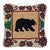 Woodsy Bear Hooked Wool Pillow